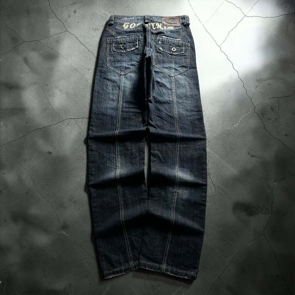 Gov denim Y2K Vintage Euro Dark Wash Flared Cargo Jeans